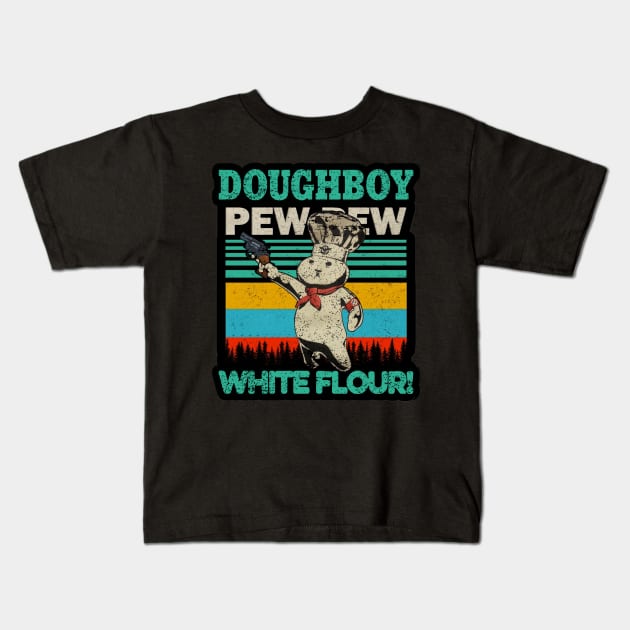 VINTAGE DOUGHBOY PEW PEW Kids T-Shirt by Angelmuvon